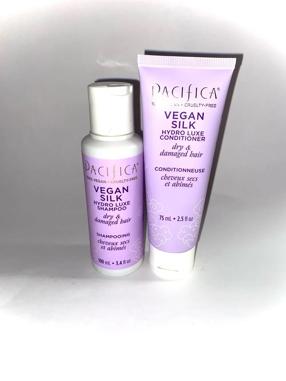 Pacifica Vegan Silk Hydro Luxe Collagen Shampoo 3.4 oz & Conditioner 2.5 oz SET